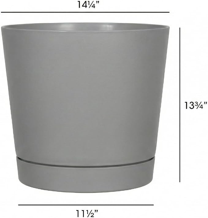 Root & Vessel Majestic Full Depth Round Cylinder Pot, Glossy Gray - Image 5