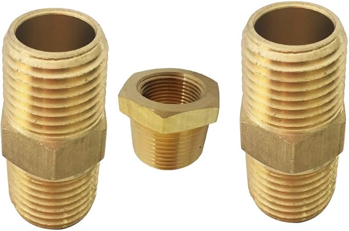 Brass Pipe Fitting Assortment Kit, 3/8" x 3/8" NPT Male Nipple & 3/8" NPT Male by TLTOOLEGIN