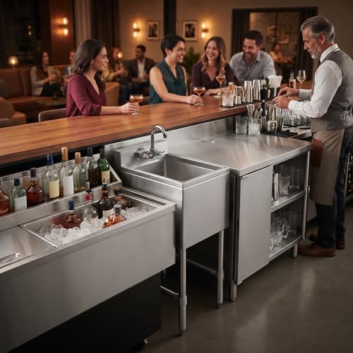 14.5 in. x 19 in. One Compartment Stainless Steel Underbar Sink - Image 5