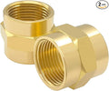 Hooshing 2PCS Brass Coupling Pipe Fitting, 3/4" x 3/4" NPT Female Coupler by Hooshing