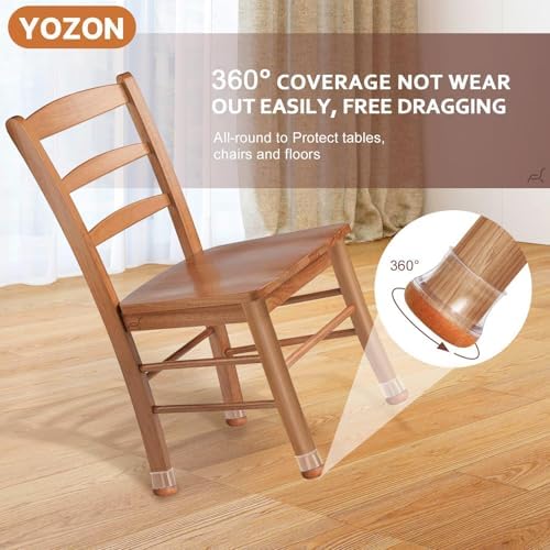 YOZON Chair Leg Floor Protectors Felt Furniture Pads Silicone Caps - Image 2
