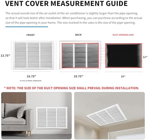 18x12 Return Air Grille, Air Return Vent Cover, Flat Vent Cover, Rejillas De - Image 4