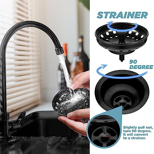 Zonon 5 Pcs 3-1/2 Inch Kitchen Sink Drain Strainer Assembly - Image 5