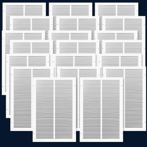 16x25 Air Return Vent Cover, Solid Steel White, 20 Pack by SierraGrates