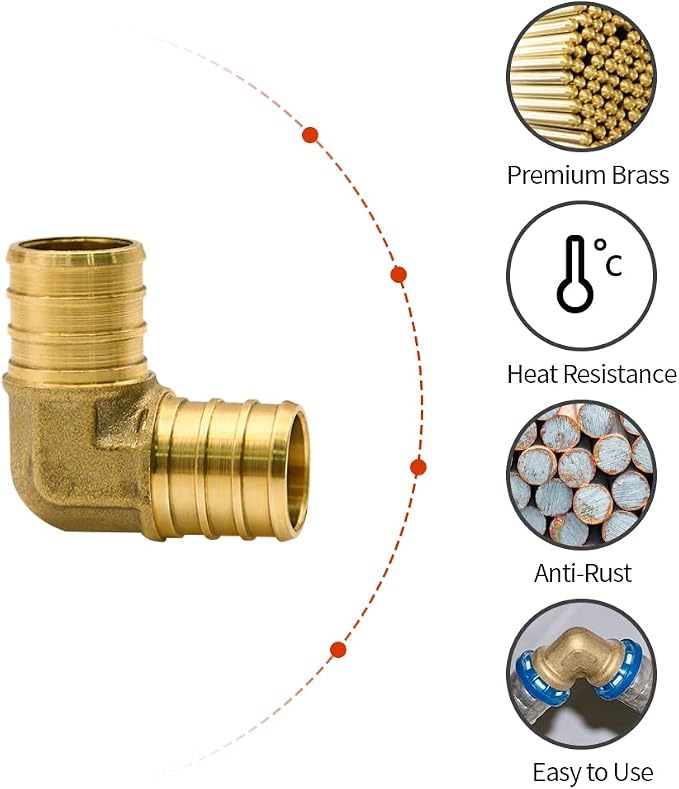 10 Pack 3/4" PEX Fittings, PEX Elbow Fittings | - Image 2