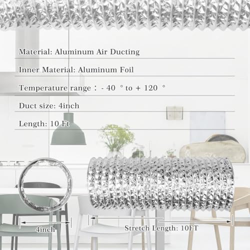 4 Inch 10FT Dryer Vent Hose, Flexible Air Ducting - Image 2