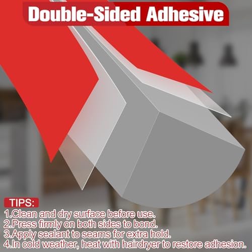 ToLanbbt Flexible Quarter Round Molding, 120 Inch Peel and Stick Rubber Trim - Image 3