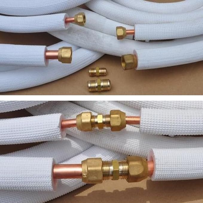 2-Pack 1/4 and 1/2 Inch AC Copper Pipe Extension Connectors | Includes 2 union - Image 9