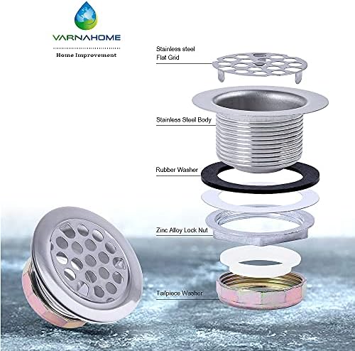 Stainless Steel Shower Strainer Assembly W/Flat Grid Strainer - Image 2