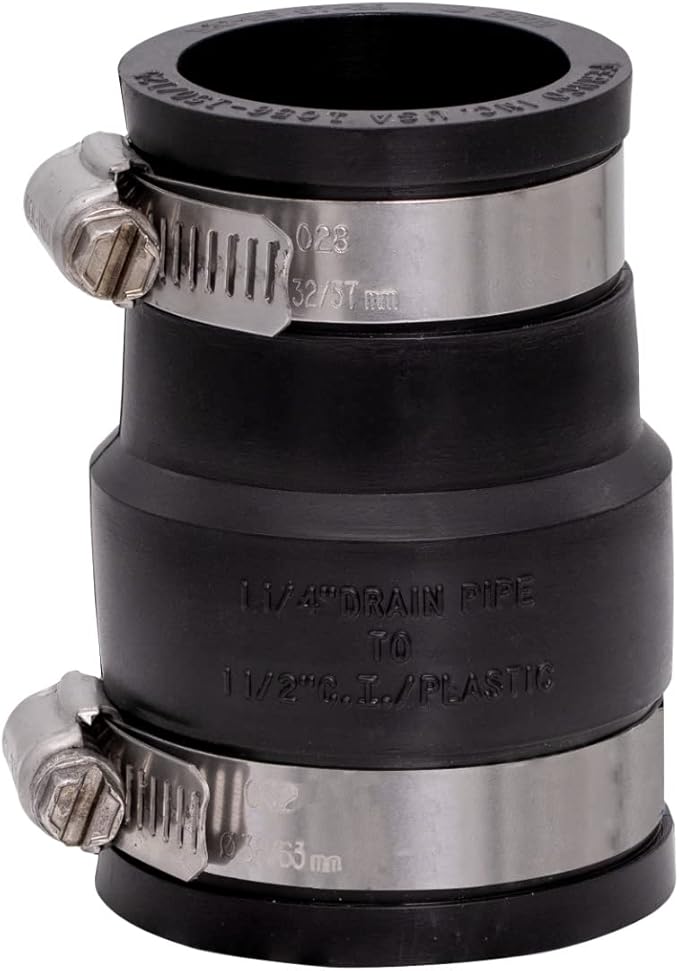 Fernco 1056-150/125 1-1/2-in. x 1-1/4-in. Flexible PVC Pipe Coupling - Image 2