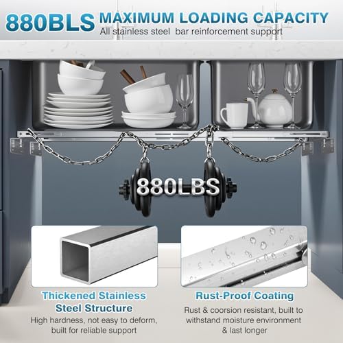 IRONWALLS Under Mount Sink Brackets Adjustable 24"-59" - Image 3