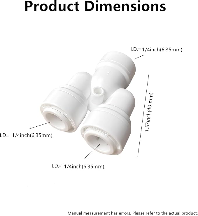 15 Pack 1/4 Inch Y Type 3 Way Tee Splitter Fittings - Image 2