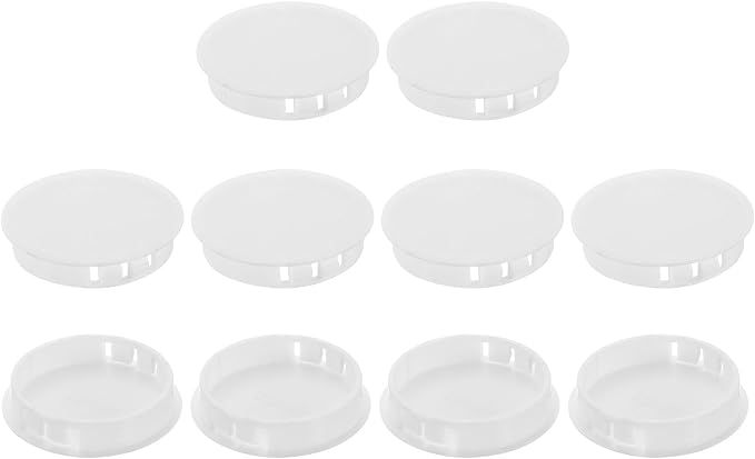 uxcell 10Pcs Plastic Hole Plugs, 50mm Flush Type Panel Plugs, Round Snap by uxcell