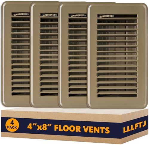 4 Pack Floor Vent Covers, Floor Register 4" x 8", Adjustable Decorative Vent by Unknown