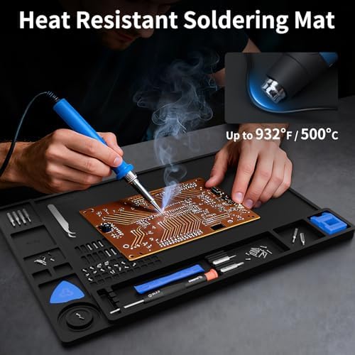 STREBITO Soldering Mat Silicone Work Mat, 932°F Heat Resistant 13.8"x9.9" - Image 3
