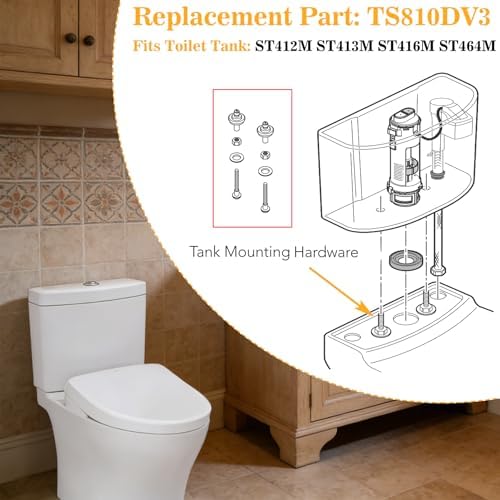 TS810DV3 Toilet Tank to Bowl Mounting Hardware Screws, 2 Pack Stainless Steel - Image 5