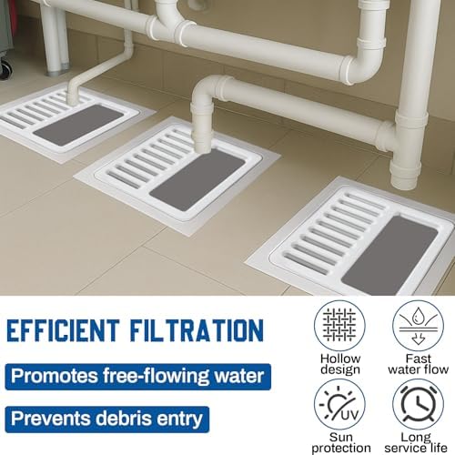 2 Pcs Cast Iron Porcelain Grate Floor Drain Cover 9-1/4" W x 9-1/4" L x 1-1/4h - Image 5