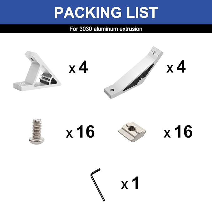 8pcs 3030 45/135 Degree Corner Bracket Connector 3030 Extrusion Hardware T-Slot - Image 3