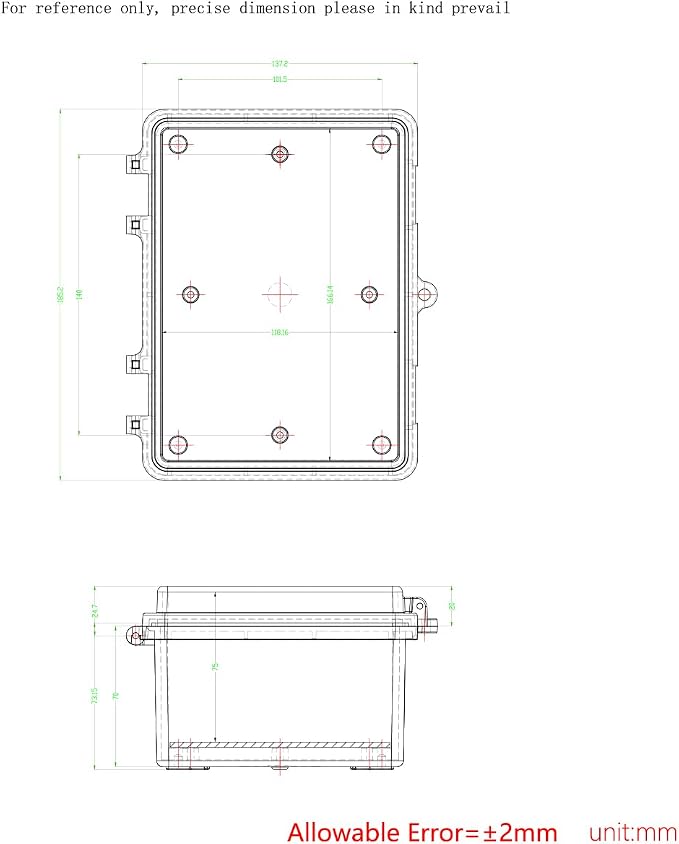 Junction Box, Hinged Grey Clear Cover IP67 Waterproof ABS Project Box - Image 6