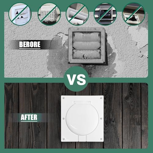 Dryer Vent Cover 4 Inch, Outdoor Dual Flap Vent Hood - Image 5