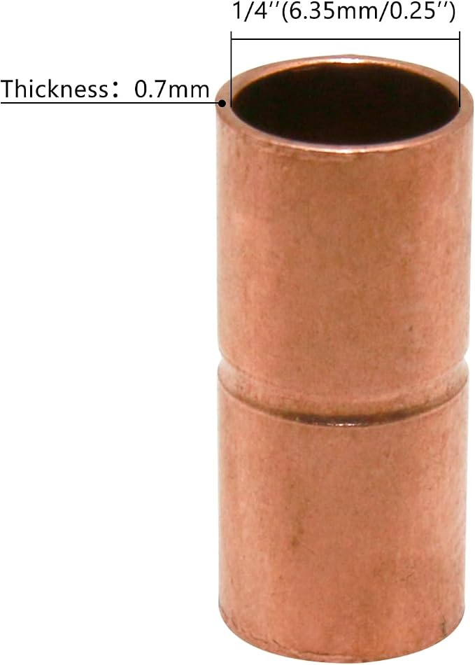 Straight Copper Fittings, 1/4 Inch ID Copper Pipe Welding Joint - Image 2