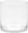 8" Wide 8" Tall Large Hand Blown Sturdy Clear Cylinder Glass Vase, Centerpiece by Unknown