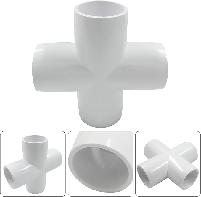 Piutouyar 4 Pcs 1" Cross Elbow PVC Pipe Fitting, 4 Way | Furniture Grade Pipe - Image 4