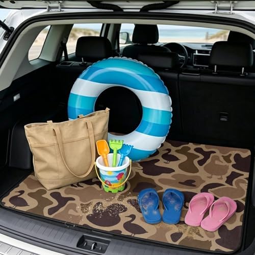 ELEQIN Duck Camo Trunk Mats for Cars SUV Sedan Truck Non Slip Backing Heavy - Image 2