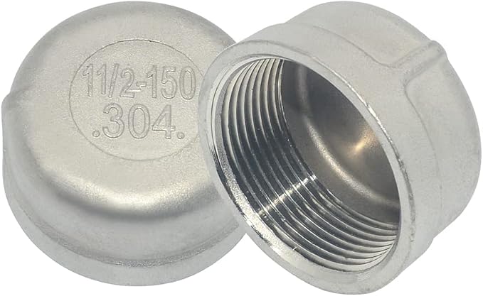 1-1/2" 1.5" Cap, NPT Female Threaded Cast Pipe Fitting, Stainless Steel 304 - Image 6