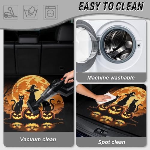 Orange Witch Cat Camping Trunk Mat 29"x39" - Image 5