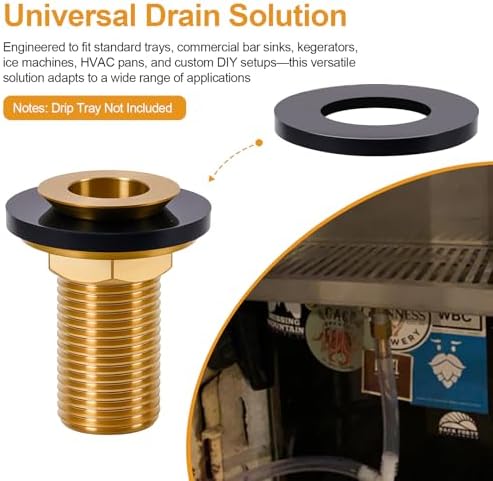 2Pcs 1/2" NPT Brass Drip Tray Drain Assembly - Image 2