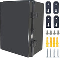 Junction Box, Hinged Black Cover IP67 Waterproof ABS Project Box by Otdorpatio