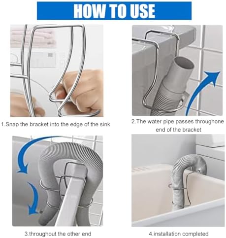Universal Washing Machine Drain Hose Holder Adjustable Utility Sink Clamp Hook - Image 5
