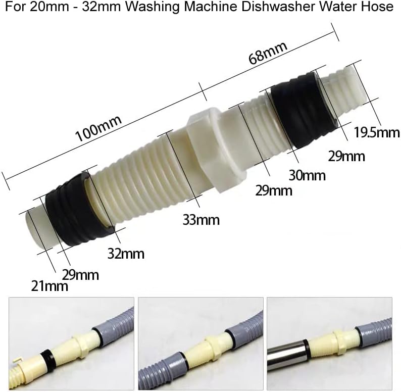 1 Piece Washing Machine Drain Hose Connectors - 32mm Washing Machine Dishwasher - Image 3