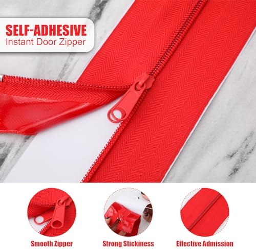 4pcs Dust Barrier Zipper, 7ft x 3in Self-Adhesive Tarp Double Zipper Instant - Image 4