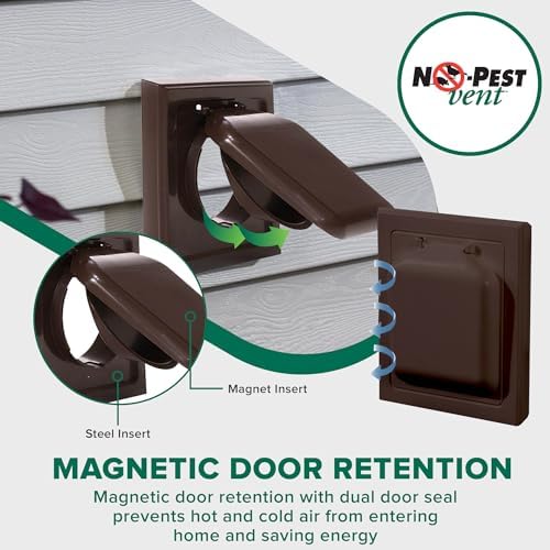 NO-PEST VENT Dual Door Dryer Vent Cover 4 Inch Outdoor, Made in USA, Highest - Image 4