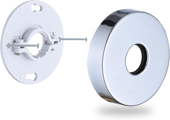 Chrome Shower Arm Flange, Shower Arm Stabilizer Bracket and Flange Cover Plate by RAINREVIVE