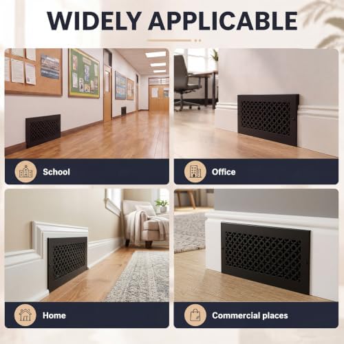 Lewtemi 2 Pack Baseboard Register Vent 14'' x 6'' Duct Opening Size, Heavy Duty - Image 6