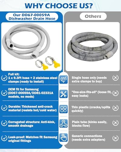 IWIWE DD67-00059A DD81-02331A Dishwasher Drain Hose - Image 6