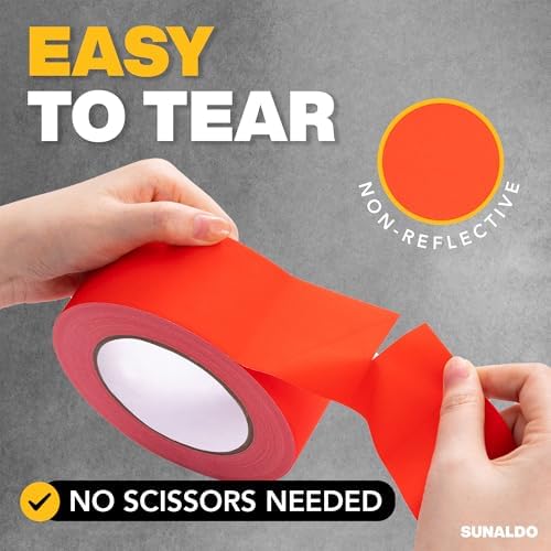 Gaffers Tape Heavy Duty, Easy Rip, No Residue | Red - Image 5