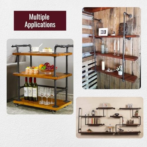 1/2" 3-WAY ELBOW Industrial Threaded Black Iron Pipe Fittings; Black Semigloss - Image 7