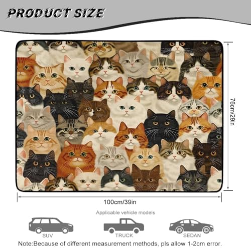 Colorful Funny Cat Trunk Mat for Beach Gear 29"x39" - Image 7