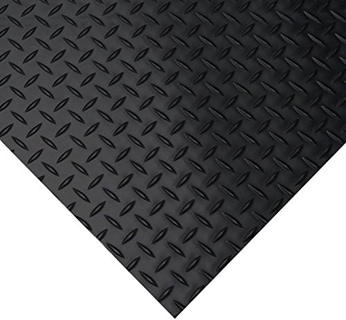 Rubber-Cal Diamond-Plate Rubber Flooring Roll - 3 mm x 4 ft x 2 ft Roll - Black - Image 2