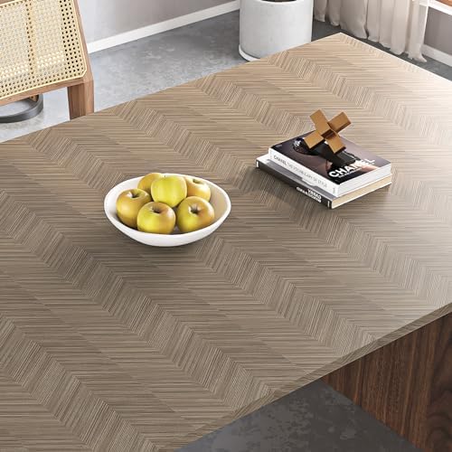 Livelynine 15.8x394 Inch Herringbone Wood Floor Contact Paper Peel and Stick - Image 3