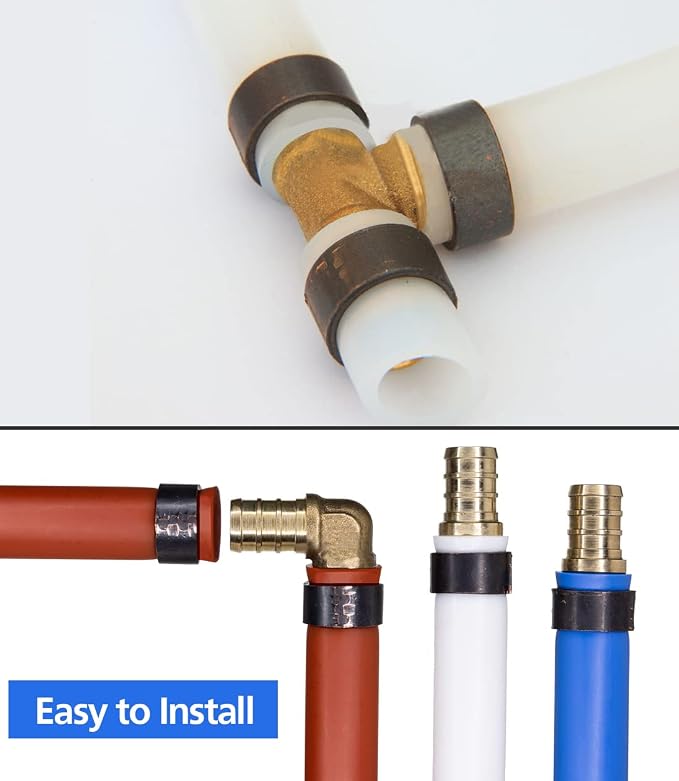 45pcs 1/2" PEX Fittings, Elbow TEE Straight Couplings Set, PEX Brass Crimp - Image 7