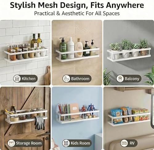 PUSDON 5-in-1 16.5" Extra Long Kitchen Organizer & Shower Caddy Set, Wall Mount - Image 7