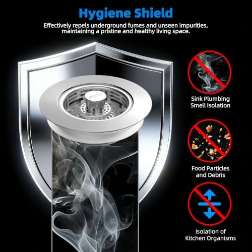 Hibbent Metal Kitchen Sink Drain Strainer and Stopper, Stainless Steel - Image 4