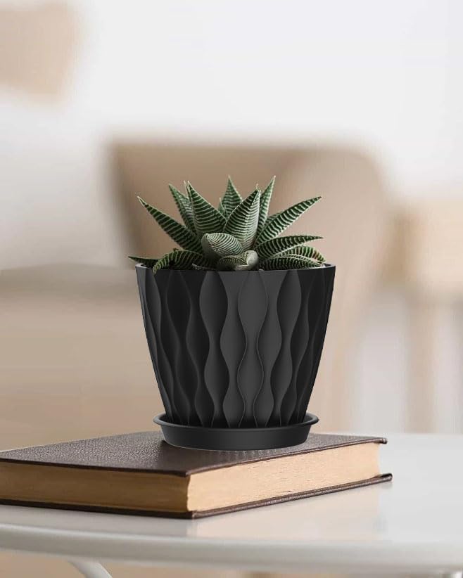 4 Inch Plant Pots, 6 Pack Indoor Flower Pots, Planters - Image 7
