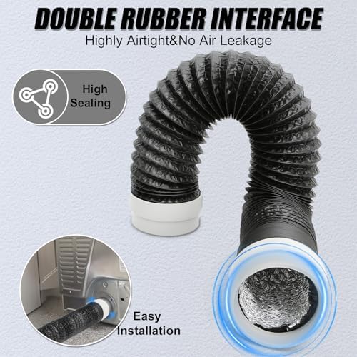 5FT Dryer Vent Hose, 4 Inch Rubber Seal Connectors - Image 2