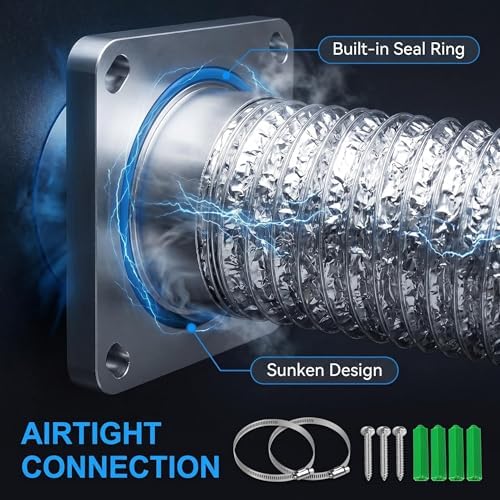 Magnetic Dryer Vent Coupling Connector Kit，2.6ft 4" Duct and two Clamps - Image 4